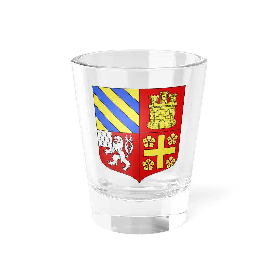 Blason famille fr Adhémar de Grignan 2 (France) (Coat of Arms) Shot Glass 1.5oz 1.5oz - Go Mug Yourself