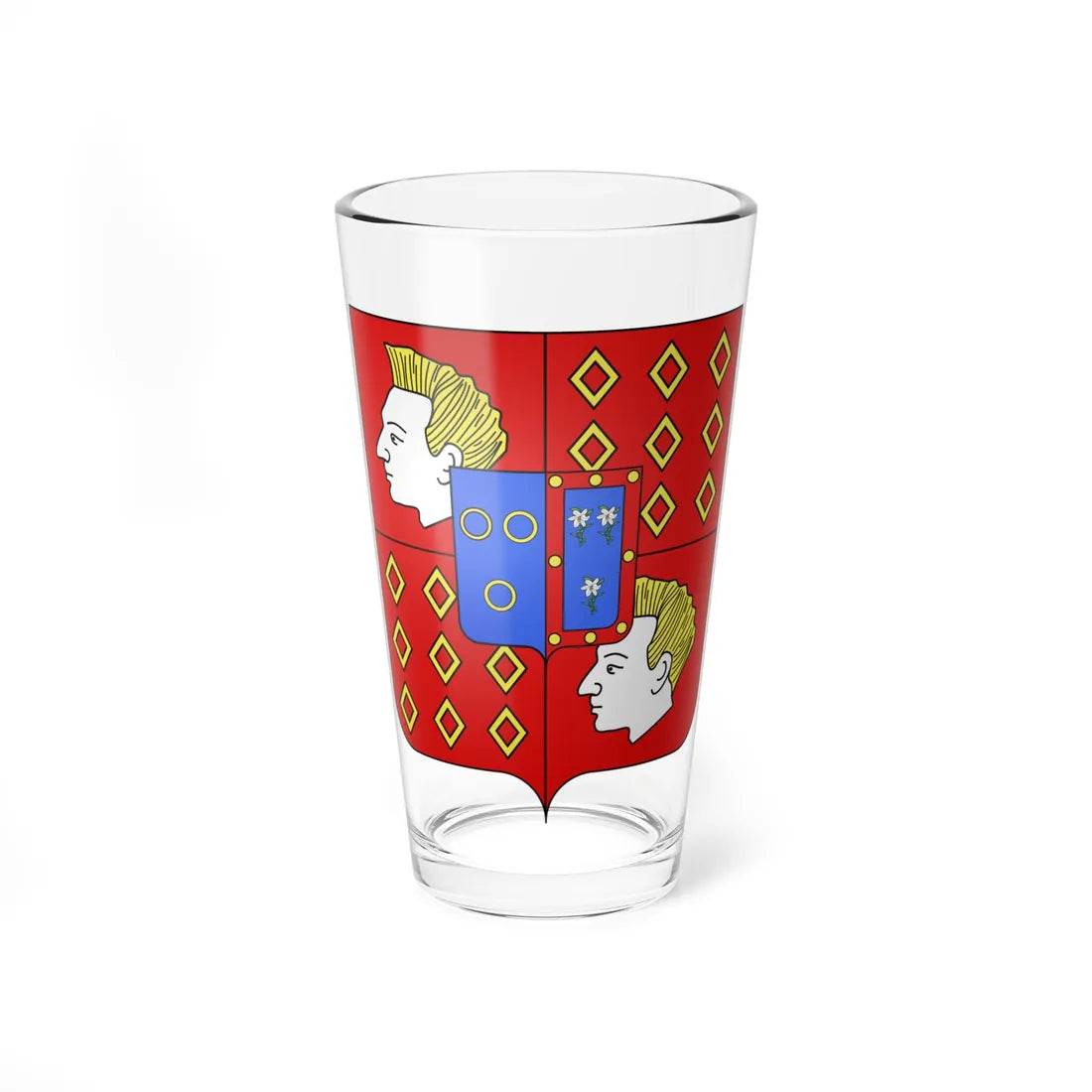 Blason famille fr Ango de la Motte-Ango de Flers 3 (France) (Coat of Arms) Pint Glass 16oz 16oz - Go Mug Yourself
