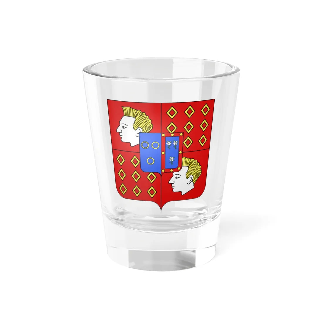 Blason famille fr Ango de la Motte-Ango de Flers 3 (France) (Coat of Arms) Shot Glass 1.5oz 1.5oz - Go Mug Yourself