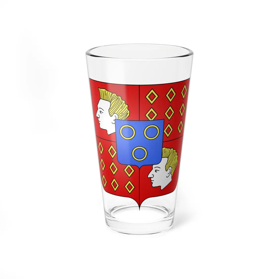Blason famille fr Ango de la Motte-Ango de Flers (France) (Coat of Arms) Pint Glass 16oz - Go Mug Yourself