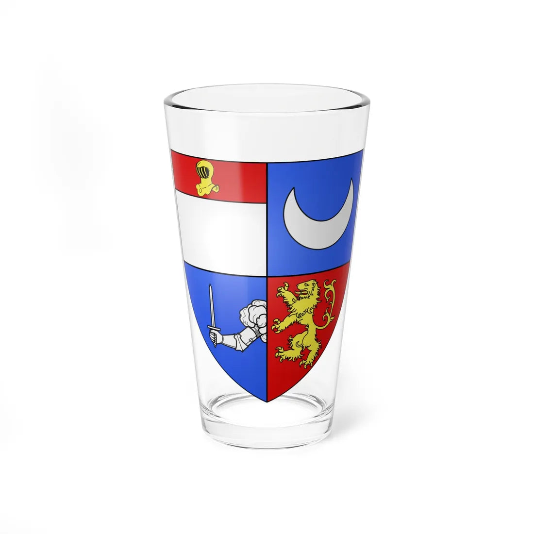 Blason famille fr dAbbadie (France) (Coat of Arms) Pint Glass 16oz 16oz - Go Mug Yourself