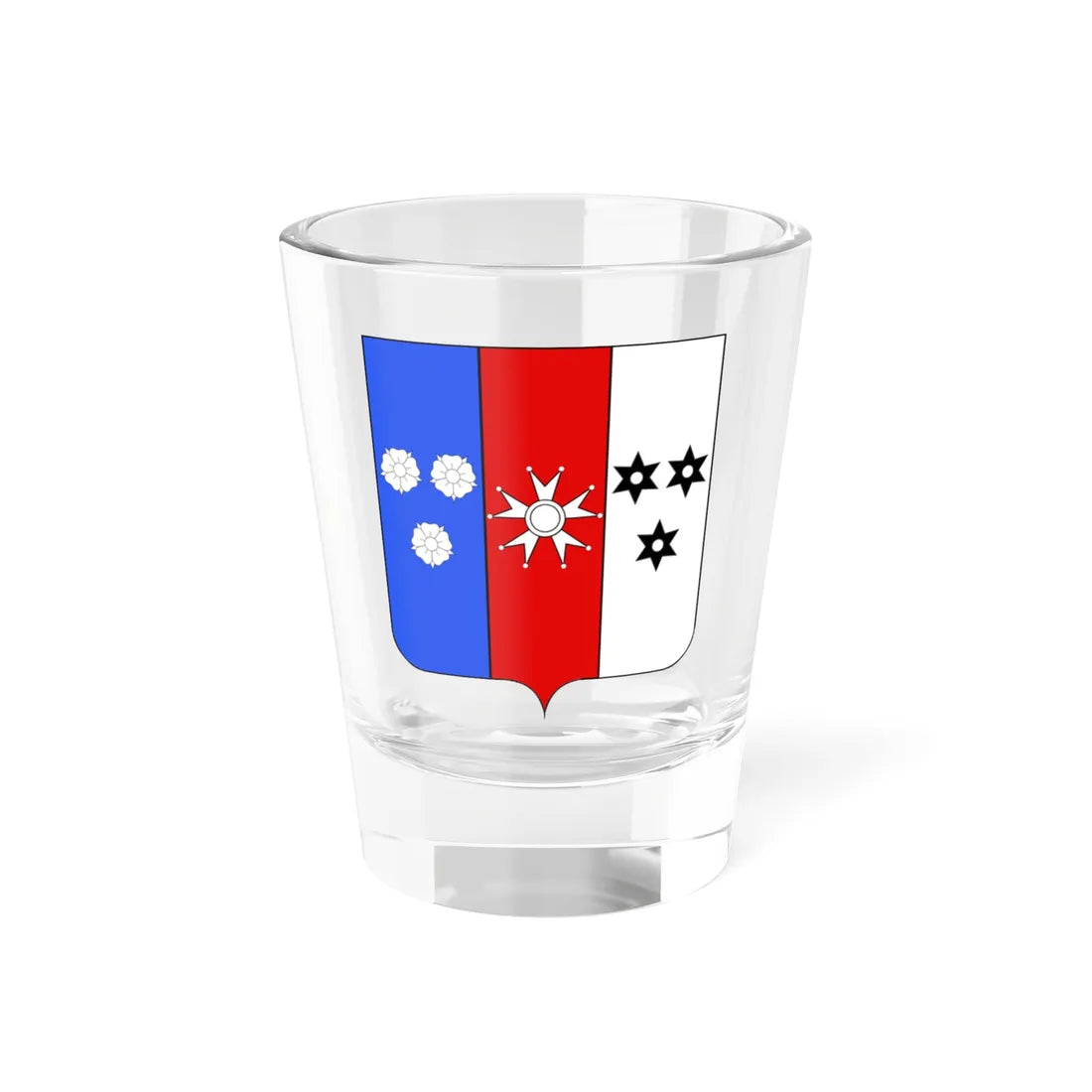 Blason famille fr Pierre Auguste Adet chevalier (France) (Coat of Arms) Shot Glass 1.5oz 1.5oz - Go Mug Yourself