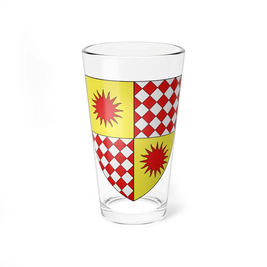 Blason Famille Grimaldi de Bueil (Monaco) (Coat of Arms) Pint Glass 16oz 16oz - Go Mug Yourself