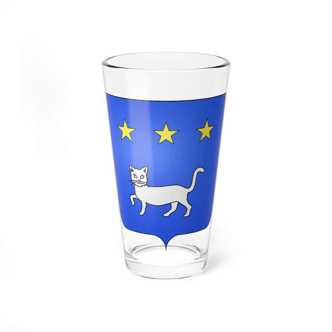 Blason famille it Gatto di Carmagnola (Italy) (Coat of Arms) Pint Glass 16oz 16oz - Go Mug Yourself