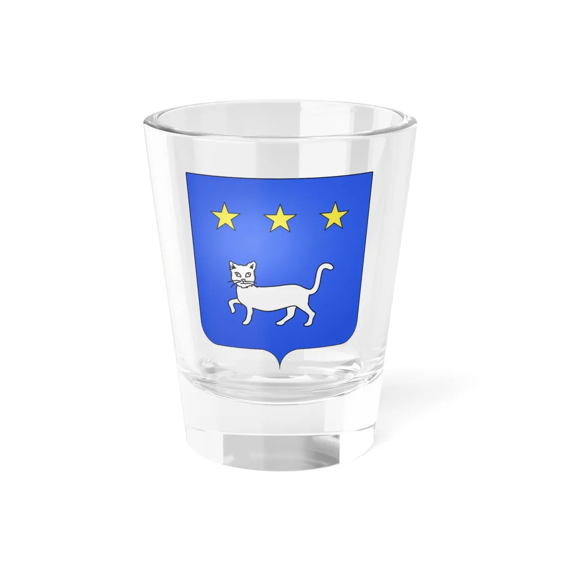 Blason famille it Gatto di Carmagnola (Italy) (Coat of Arms) Shot Glass 1.5oz 1.5oz - Go Mug Yourself