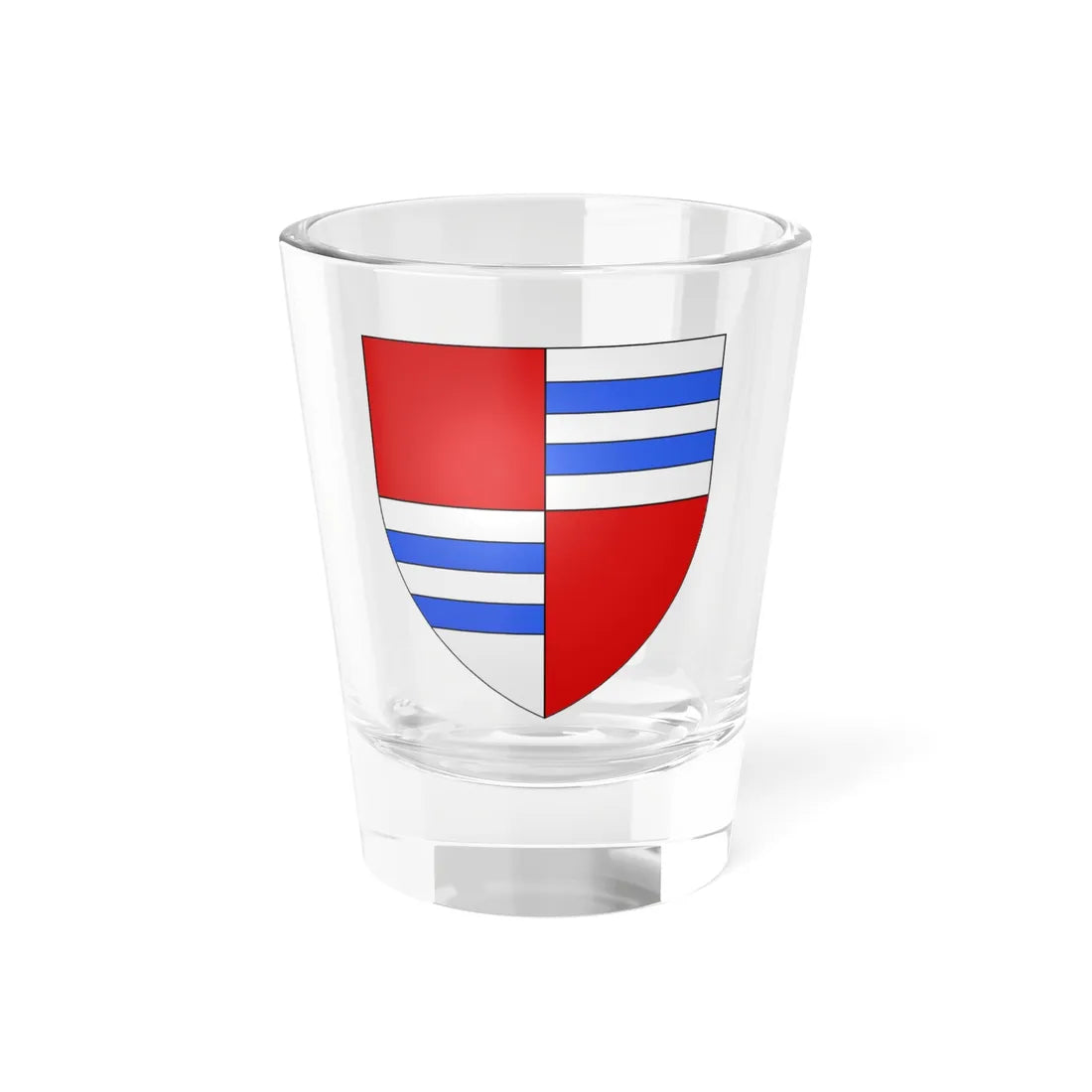 Blason famille sav de Belletruche (Switzerland) (Coat of Arms) Shot Glass 1.5oz 1.5oz - Go Mug Yourself
