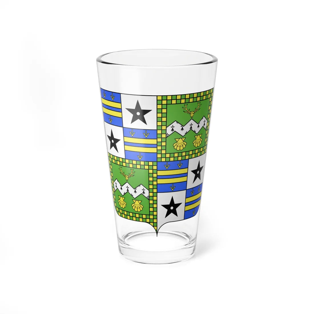 Blason family Duff of Vaynoll Park (England) (Coat of Arms) Pint Glass 16oz 16oz - Go Mug Yourself