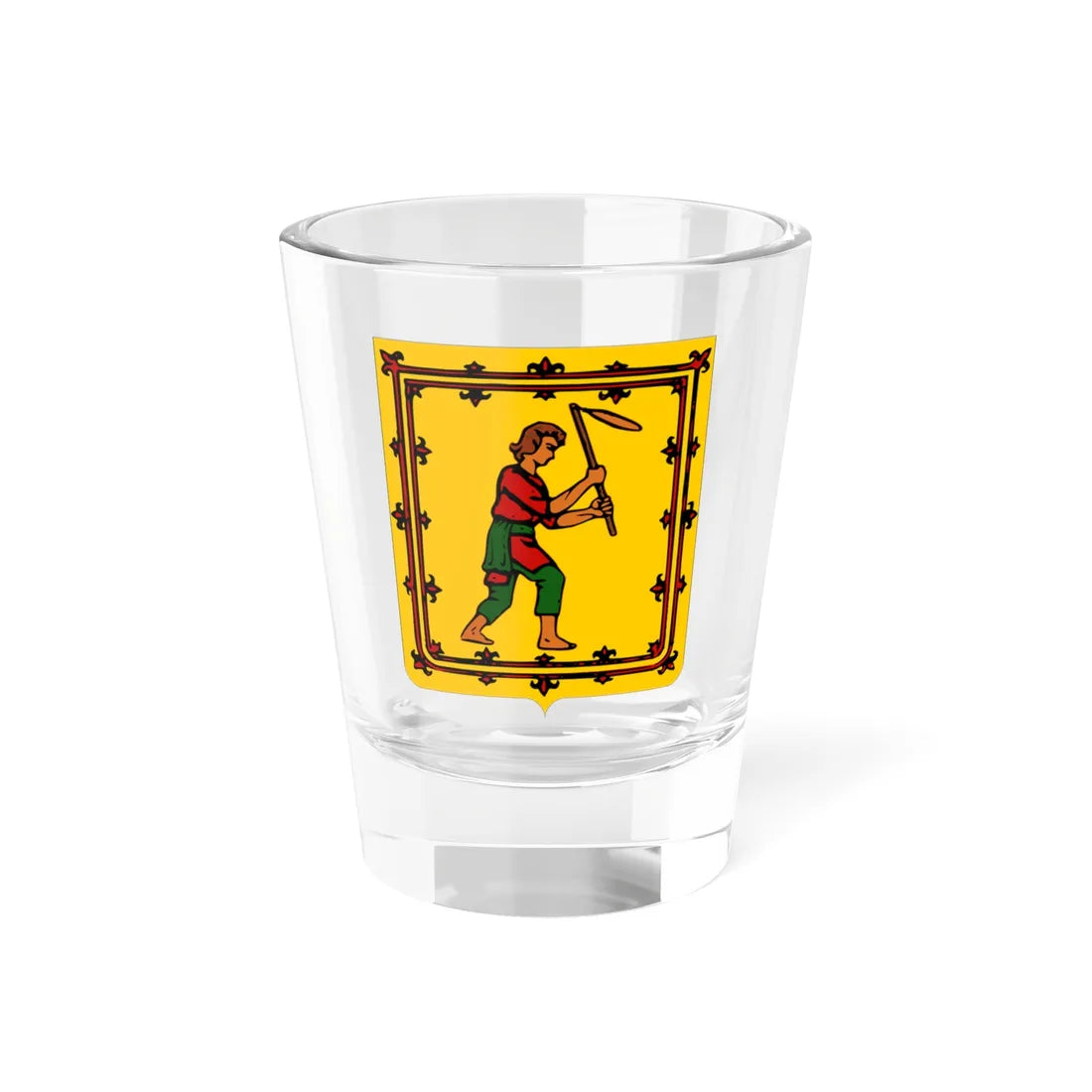 Blason Fosses-la-Ville (Belgium) (Coat of Arms) Shot Glass 1.5oz 1.5oz - Go Mug Yourself