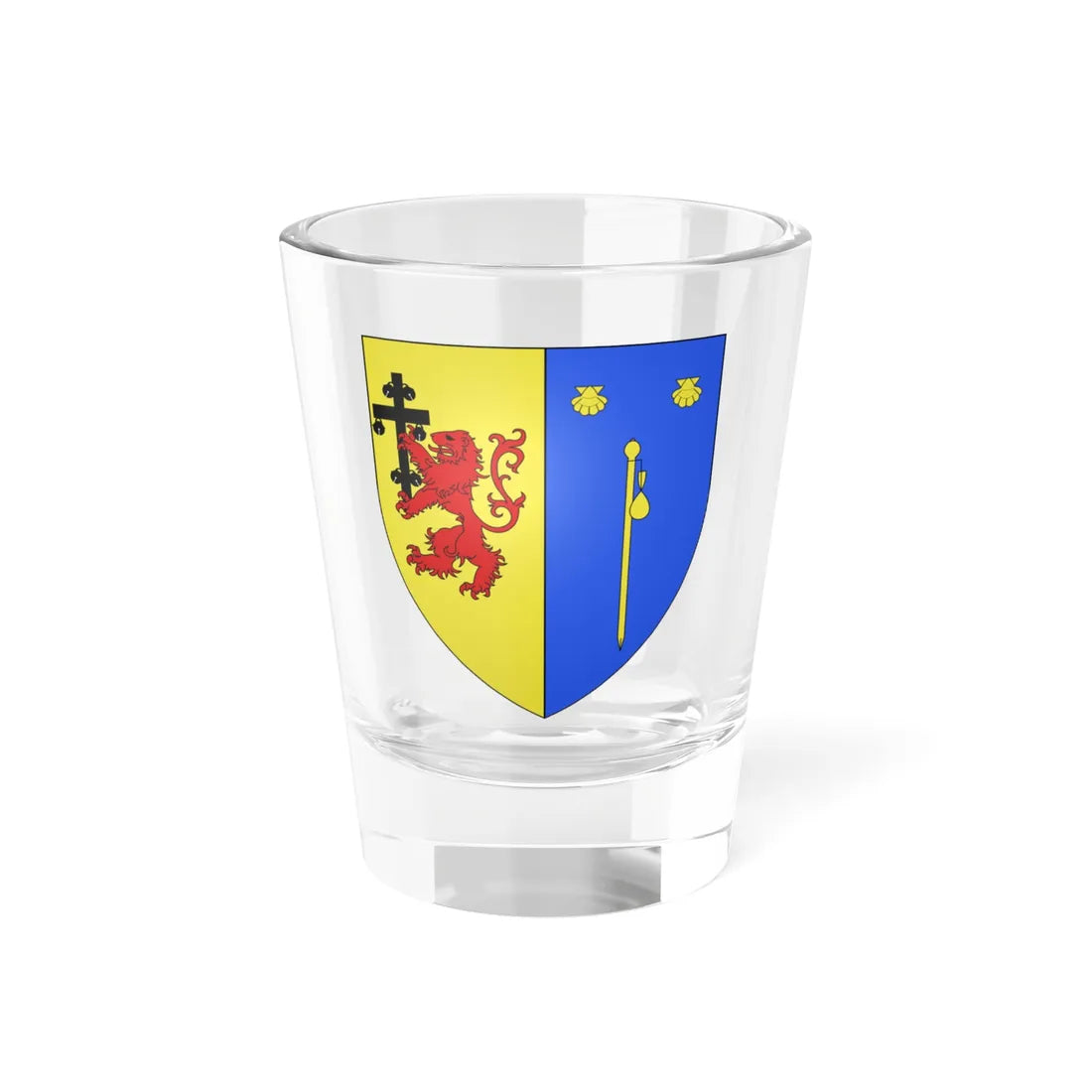 Blason Fr Ahetze Labourd (Spain) (Coat of Arms) Shot Glass 1.5oz 1.5oz - Go Mug Yourself