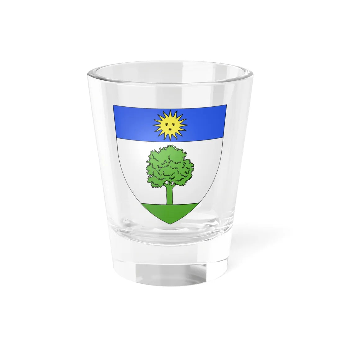 Blason fr famille Abrial Vivarais (France) (Coat of Arms) Shot Glass 1.5oz 1.5oz - Go Mug Yourself