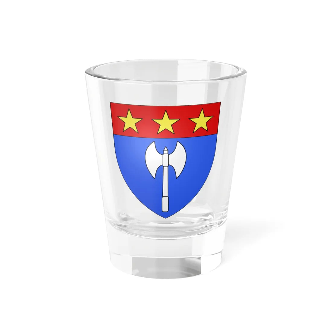 Blason fr famille Achard Vivarais (France) (Coat of Arms) Shot Glass 1.5oz 1.5oz - Go Mug Yourself