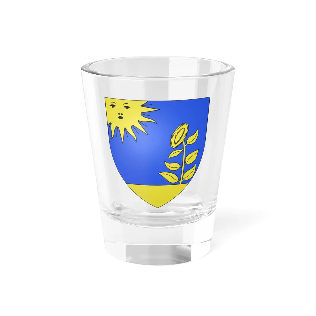 Blason fr famille Advisard Vivarais (France) (Coat of Arms) Shot Glass 1.5oz 1.5oz - Go Mug Yourself