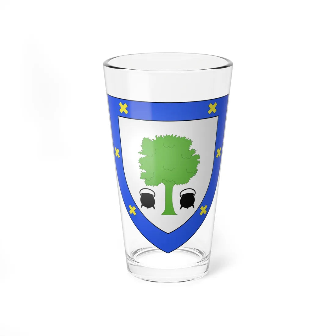 Blason Fr famille Aguerre Cambo-les-Bains (Spain) (Coat of Arms) Pint Glass 16oz 16oz - Go Mug Yourself