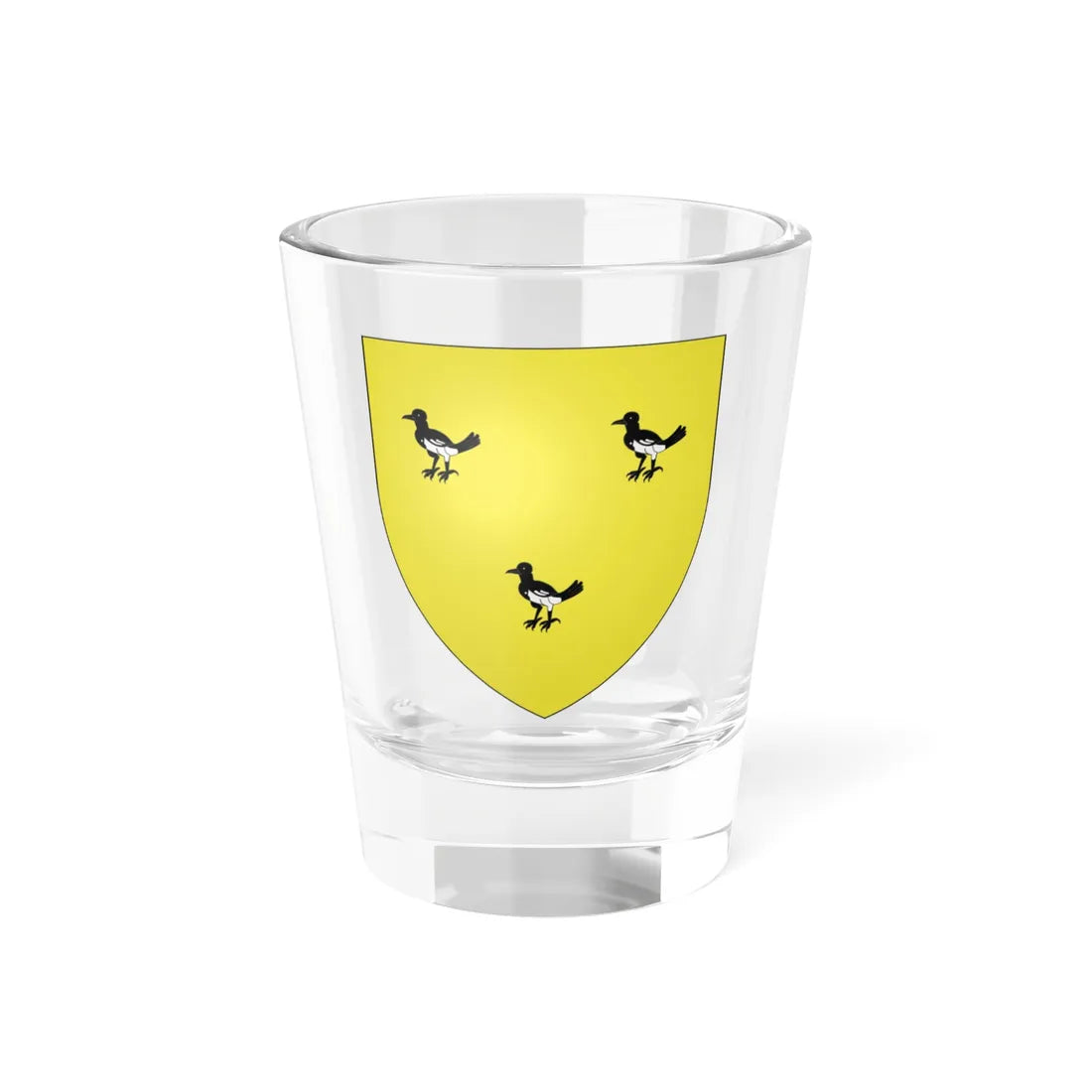 Blason Fr famille Aguerre Mouguerre (Spain) (Coat of Arms) Shot Glass 1.5oz 1.5oz - Go Mug Yourself