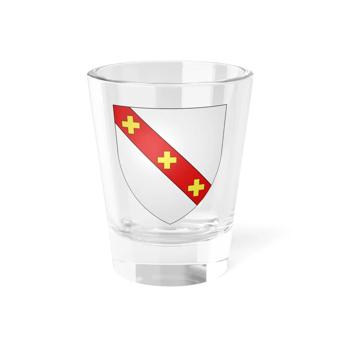 Blason Fr famille Aguerre Ostabat (Spain) (Coat of Arms) Shot Glass 1.5oz 1.5oz - Go Mug Yourself