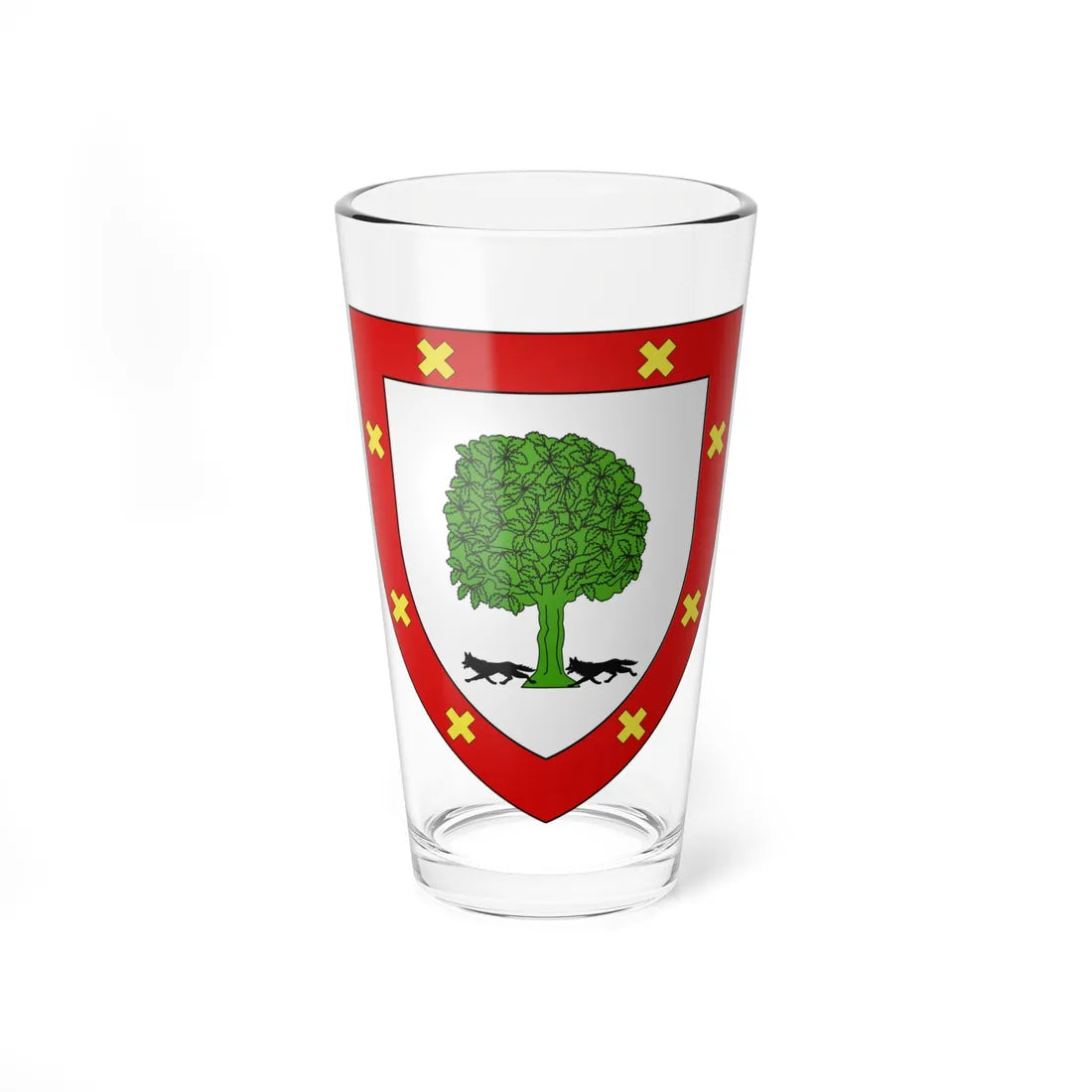 Blason Fr famille Arrospide Basse-Navarre (Spain) (Coat of Arms) Pint Glass 16oz 16oz - Go Mug Yourself