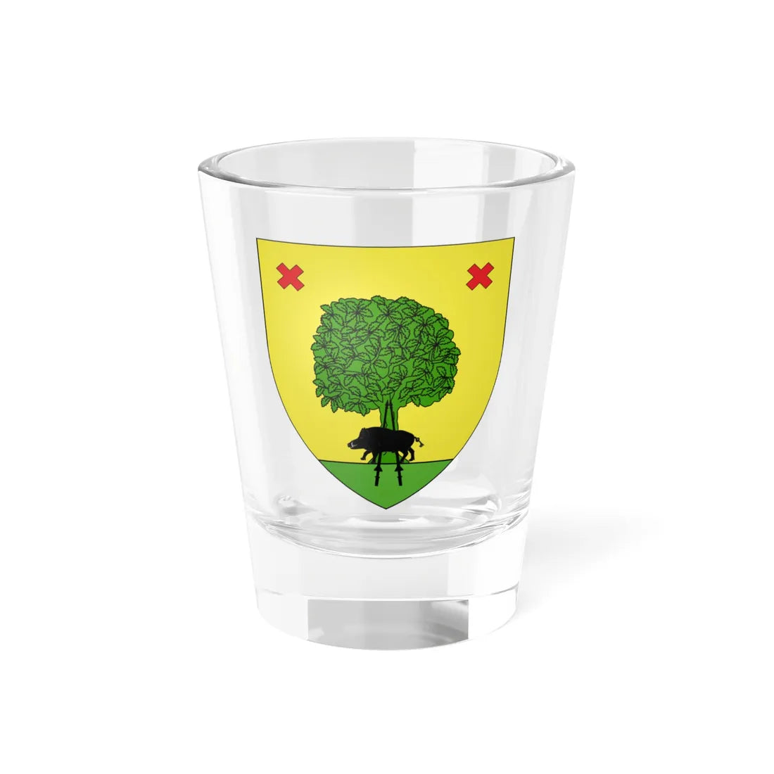 Blason Fr famille Arrue Sare (Spain) (Coat of Arms) Shot Glass 1.5oz 1.5oz - Go Mug Yourself