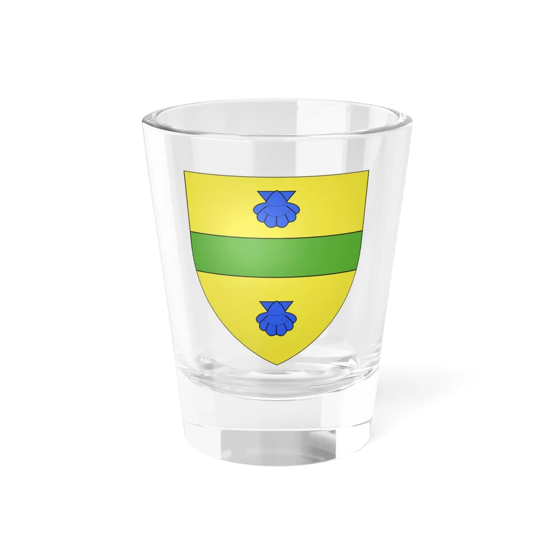 Blason Fr famille Assoritz Saint-Jean-Vieux (Spain) (Coat of Arms) Shot Glass 1.5oz 1.5oz - Go Mug Yourself
