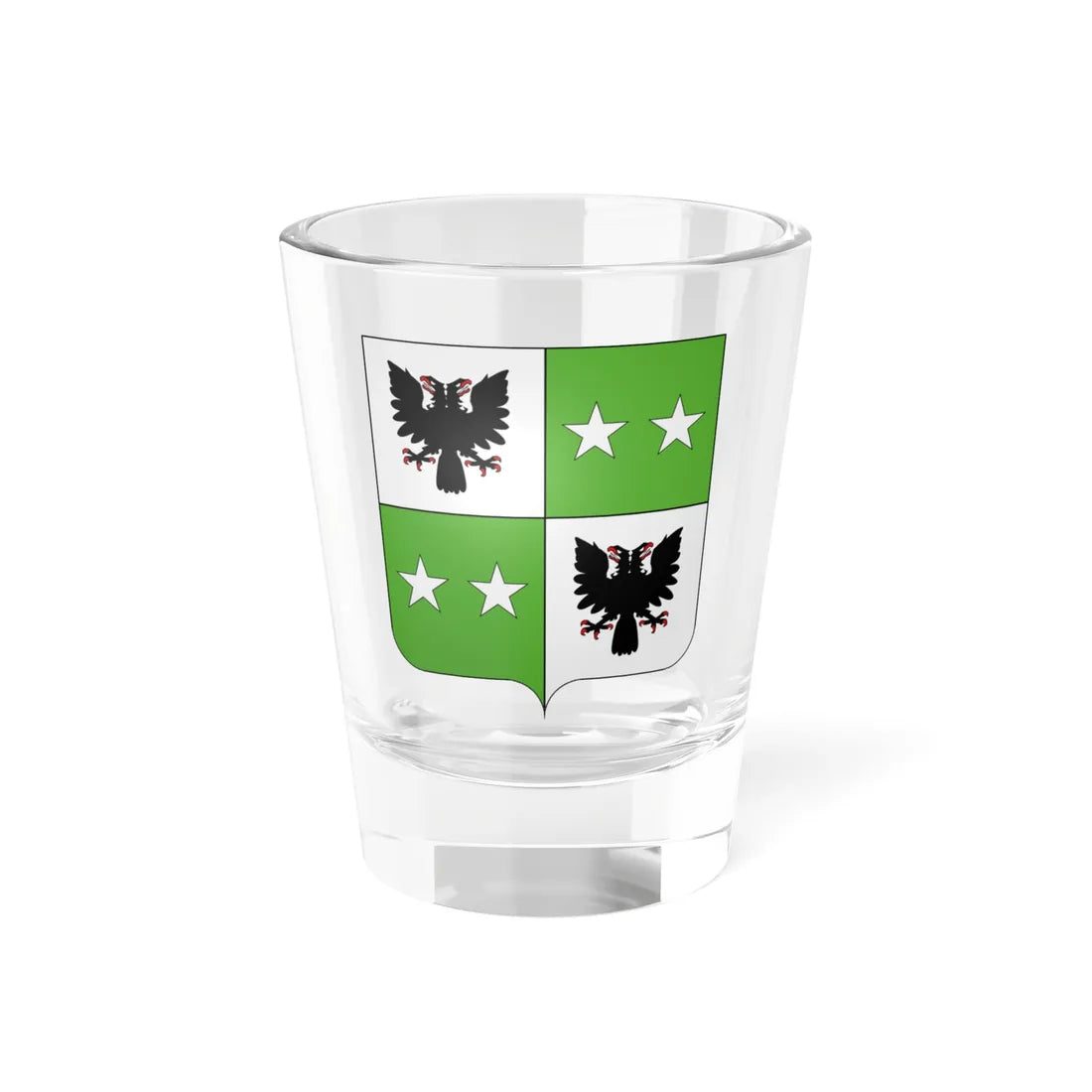 Blason Fr famille Ayarroa Labourd (Spain) (Coat of Arms) Shot Glass 1.5oz 1.5oz - Go Mug Yourself