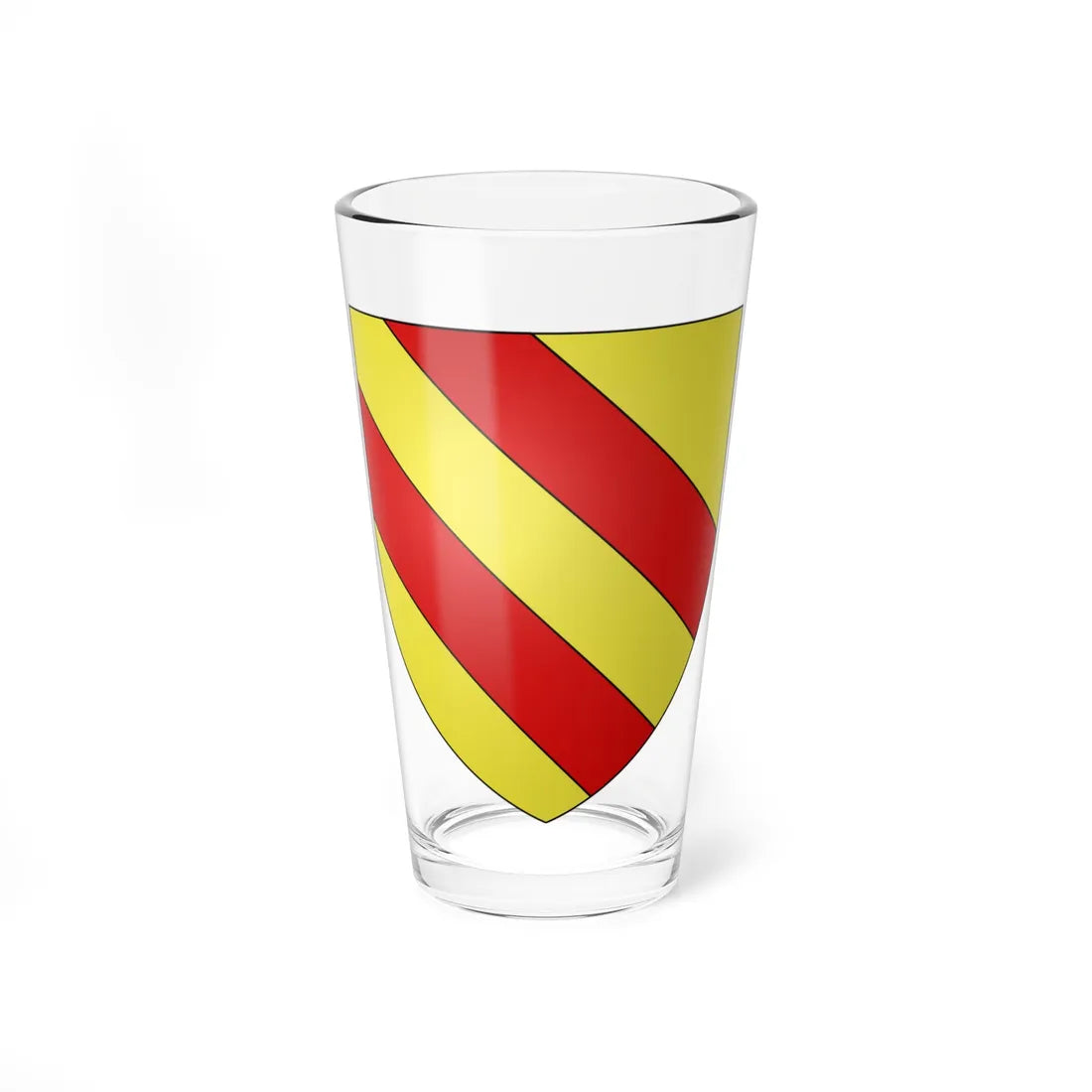 Blason Fr famille Azme Basse-Navarre (Spain) (Coat of Arms) Pint Glass 16oz 16oz - Go Mug Yourself