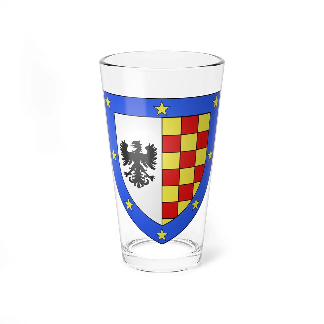 Blason Fr famille Azorero Basse-Navarre (Spain) (Coat of Arms) Pint Glass 16oz 16oz - Go Mug Yourself
