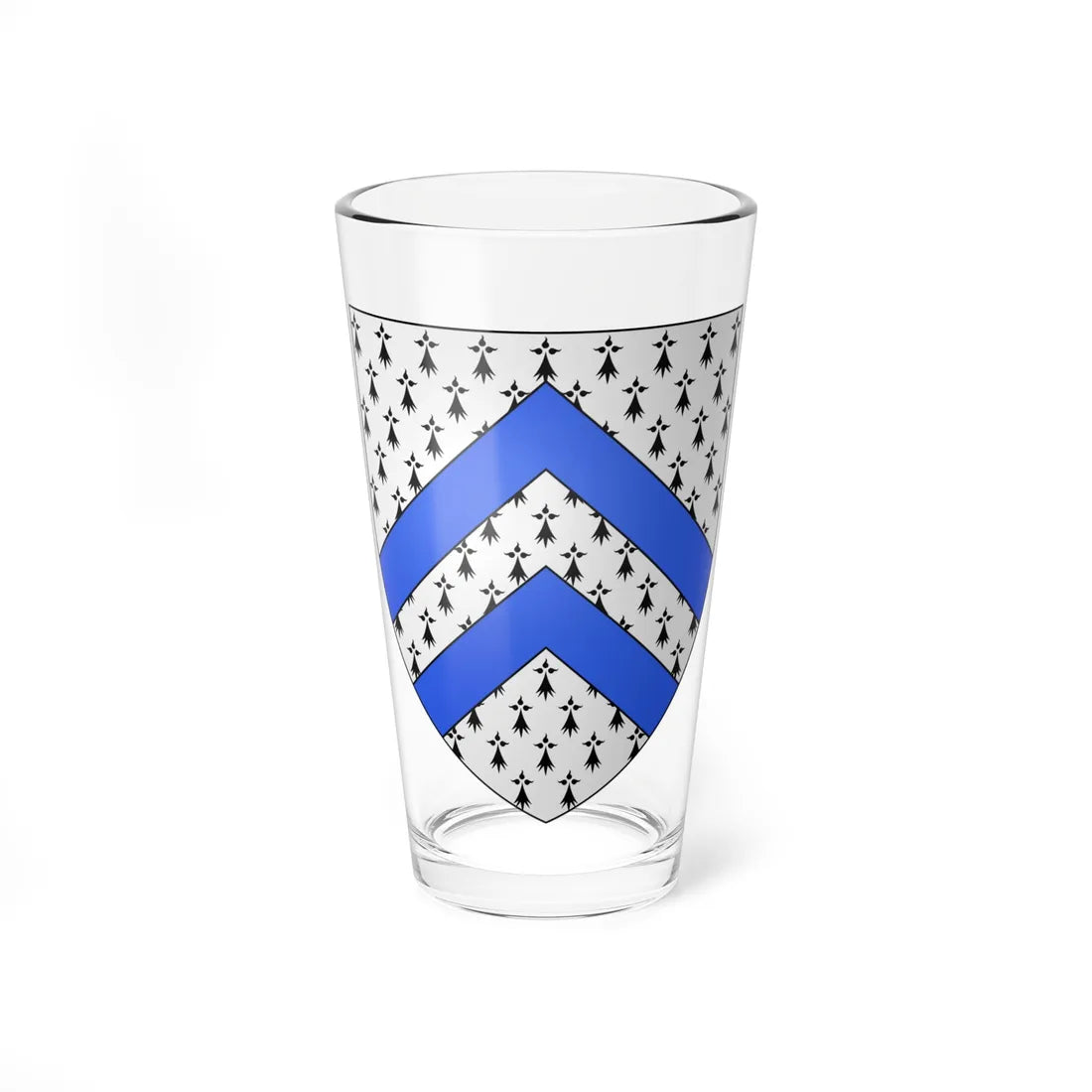 Blason Fr famille Bagot Labourd (Spain) (Coat of Arms) Pint Glass 16oz 16oz - Go Mug Yourself