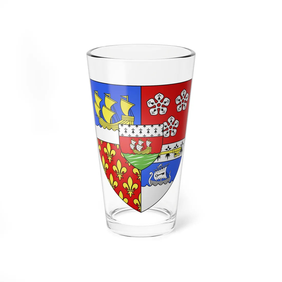 Blason fr Loire Atlantique (France) (Coat of Arms) Pint Glass 16oz 16oz - Go Mug Yourself