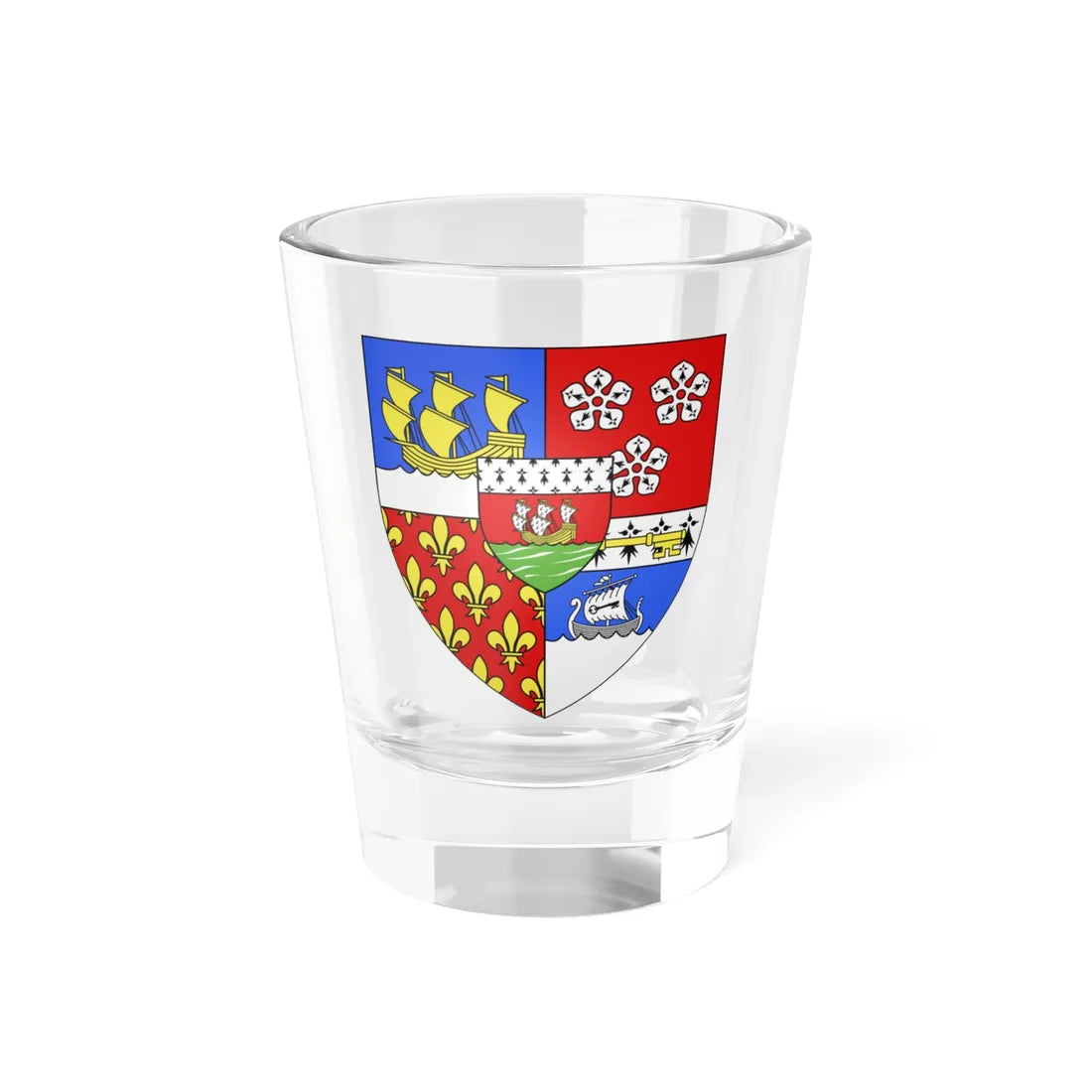Blason fr Loire Atlantique (France) (Coat of Arms) Shot Glass 1.5oz 1.5oz - Go Mug Yourself