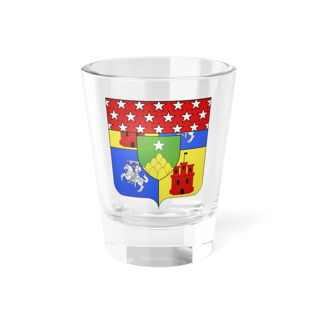 Blason Gérard Christophe Michel du Roc 1772-1813 duc de Frioul (France) (Coat of Arms) Shot Glass 1.5oz 1.5oz - Go Mug Yourself