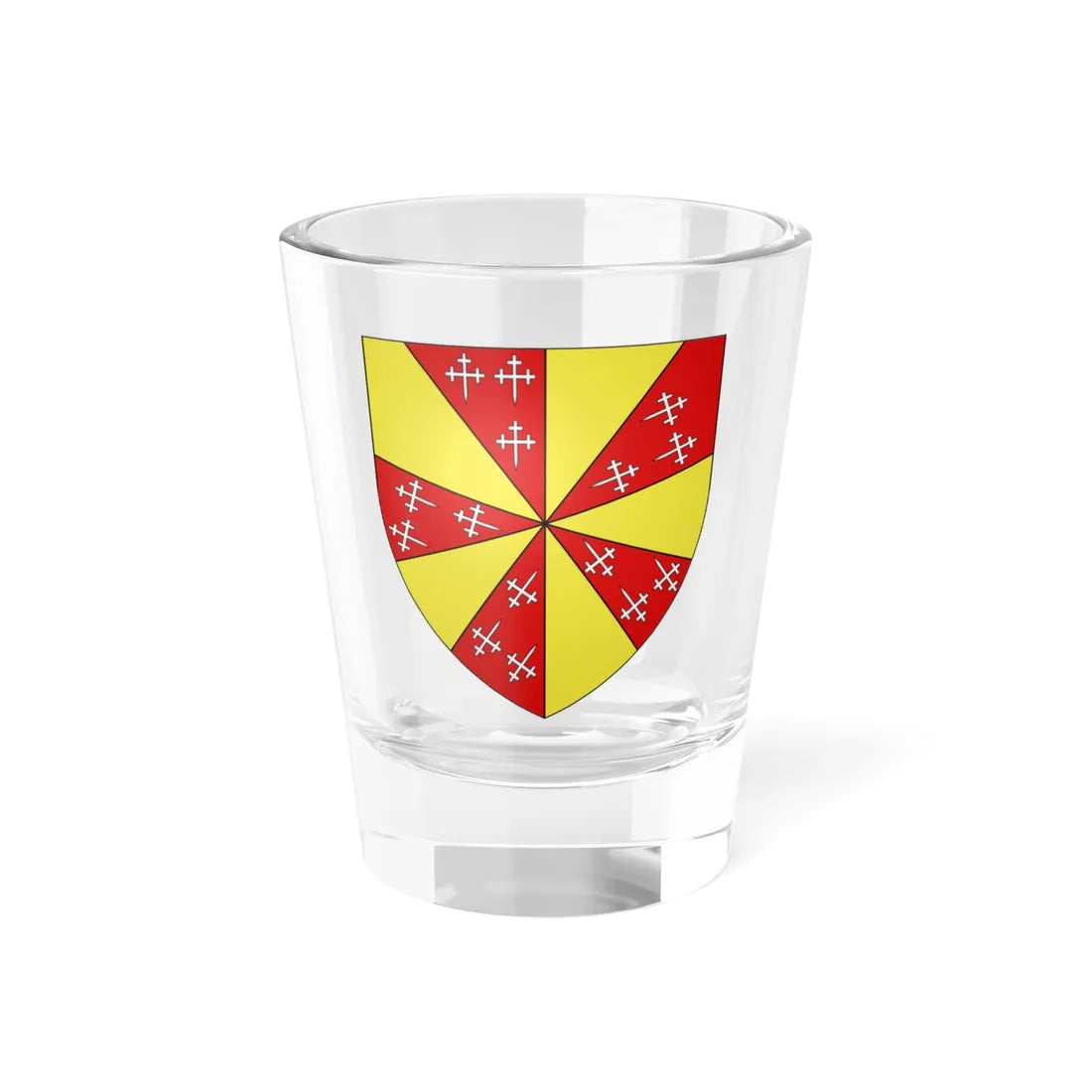 Blason Gérard dEnghien Seigneur dHavré selon Gelre (Belgium) (Coat of Arms) Shot Glass 1.5oz 1.5oz - Go Mug Yourself