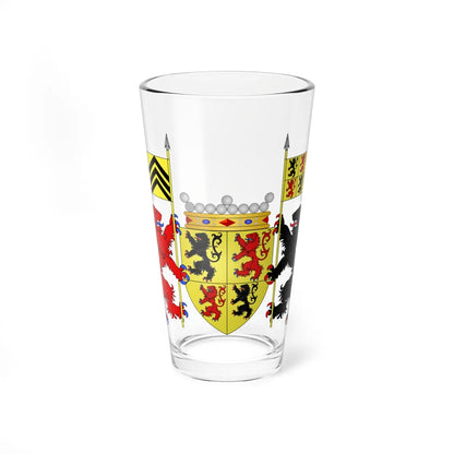 Blason Hainaut avec ornements belges (Belgium) (Coat of Arms) Pint Glass 16oz 16oz - Go Mug Yourself