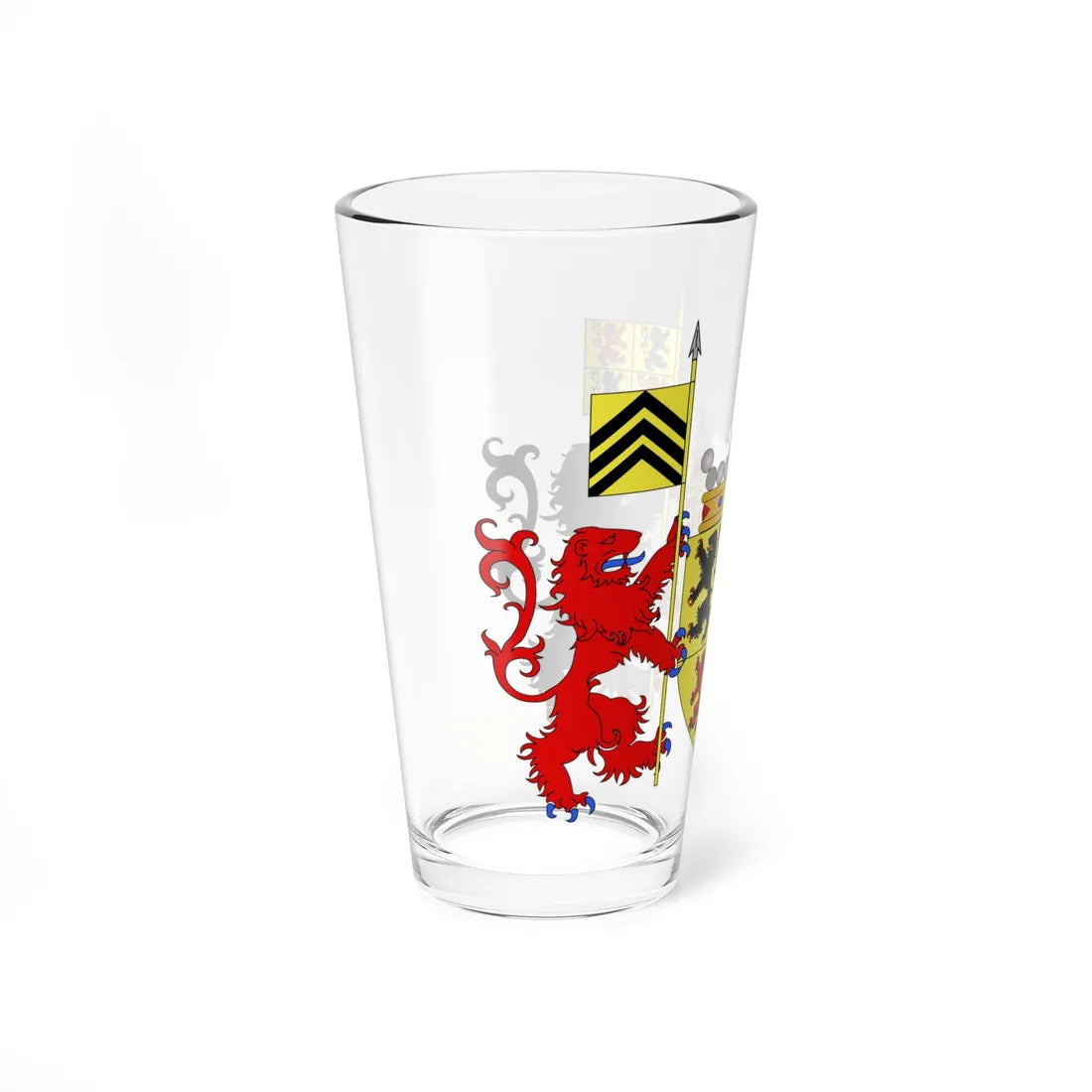 Blason Hainaut avec ornements belges (Belgium) (Coat of Arms) Pint Glass 16oz - Go Mug Yourself