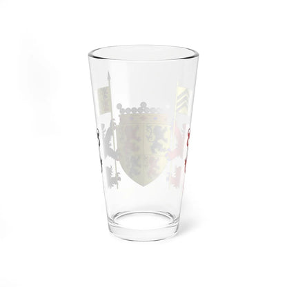 Blason Hainaut avec ornements belges (Belgium) (Coat of Arms) Pint Glass 16oz - Go Mug Yourself