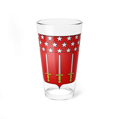 Blason Henri Jacques Guillaume Clarke 1765-1818 duc de Feltre (France) (Coat of Arms) Pint Glass 16oz 16oz - Go Mug Yourself