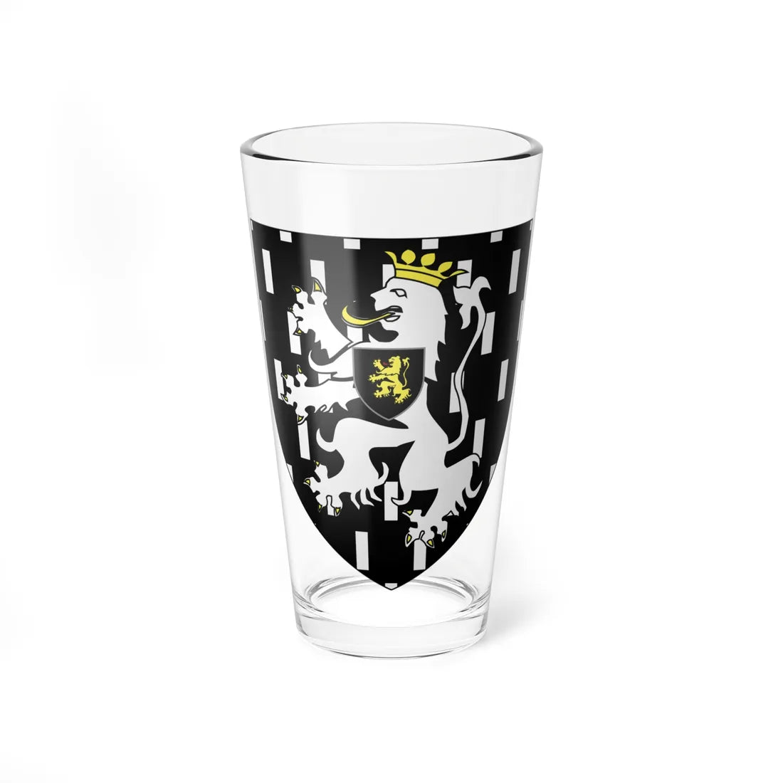 Blason Hinckaert en Brabant selon Gelre (Belgium) (Coat of Arms) Pint Glass 16oz 16oz - Go Mug Yourself