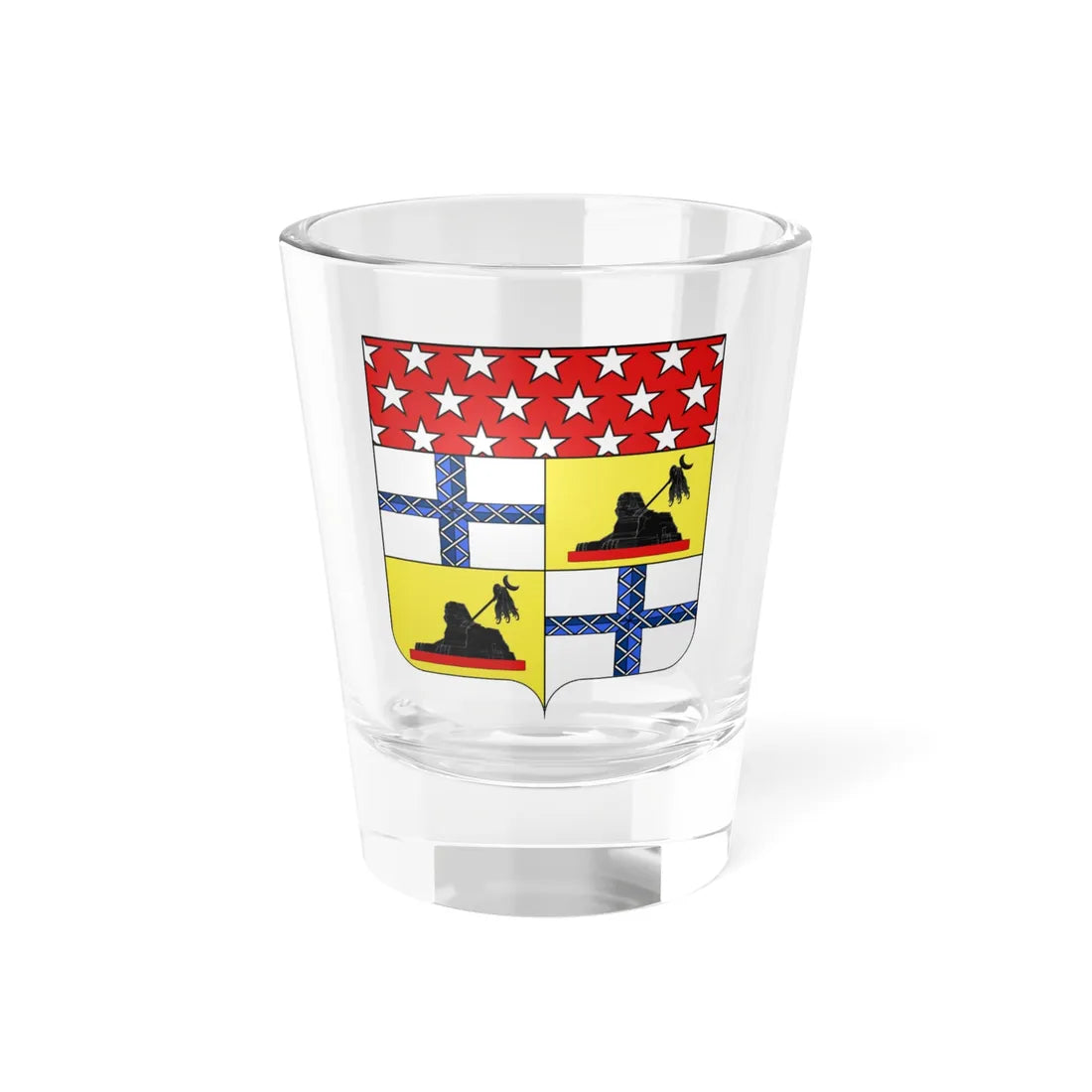 Blason Jean-Thomas Arrighi de Casanova 1778-1853 duc de Padoue (France) (Coat of Arms) Shot Glass 1.5oz 1.5oz - Go Mug Yourself
