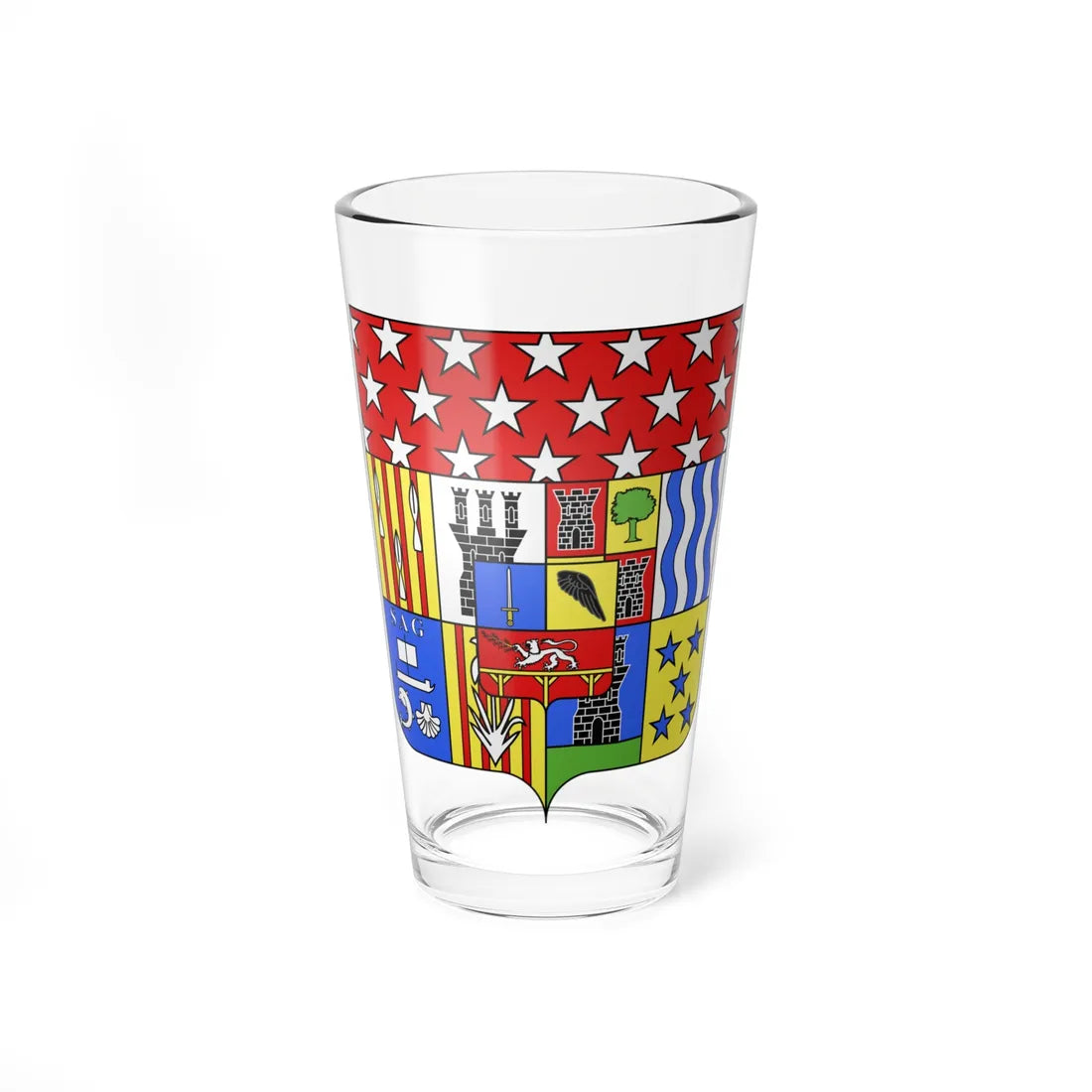 Blason Louis Gabriel Suchet 1770-1826 duc dAlbufera (France) (Coat of Arms) Pint Glass 16oz 16oz - Go Mug Yourself
