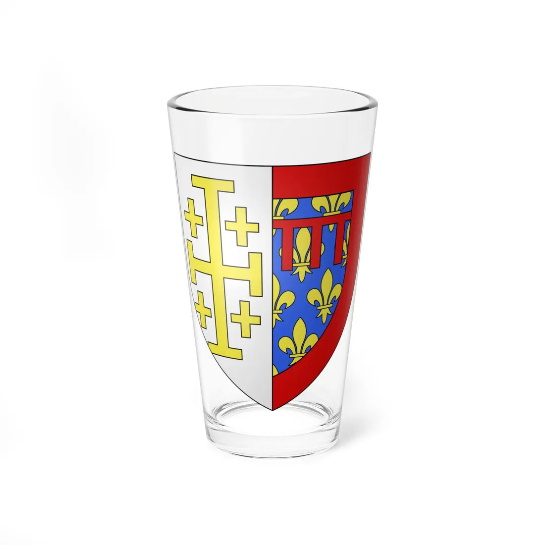 Blason Louis II dAnjou version éronnée de Gelre (France) (Coat of Arms) Pint Glass 16oz 16oz - Go Mug Yourself