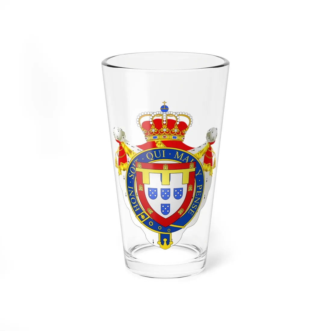 Blason Louis-Philippe de Portugal 1887  1908 (Portugal) (Coat of Arms) Pint Glass 16oz 16oz - Go Mug Yourself