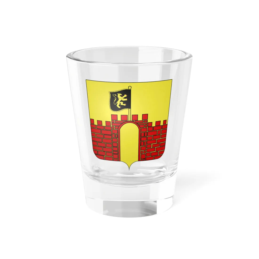 Blason Merchtem (Belgium) (Coat of Arms) Shot Glass 1.5oz 1.5oz - Go Mug Yourself