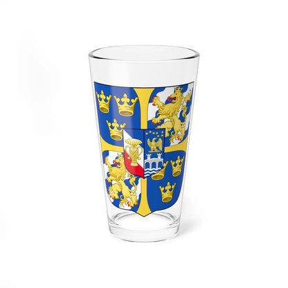 Blason Oscar II de Suède (Sweden) (Coat of Arms) Pint Glass 16oz 16oz - Go Mug Yourself