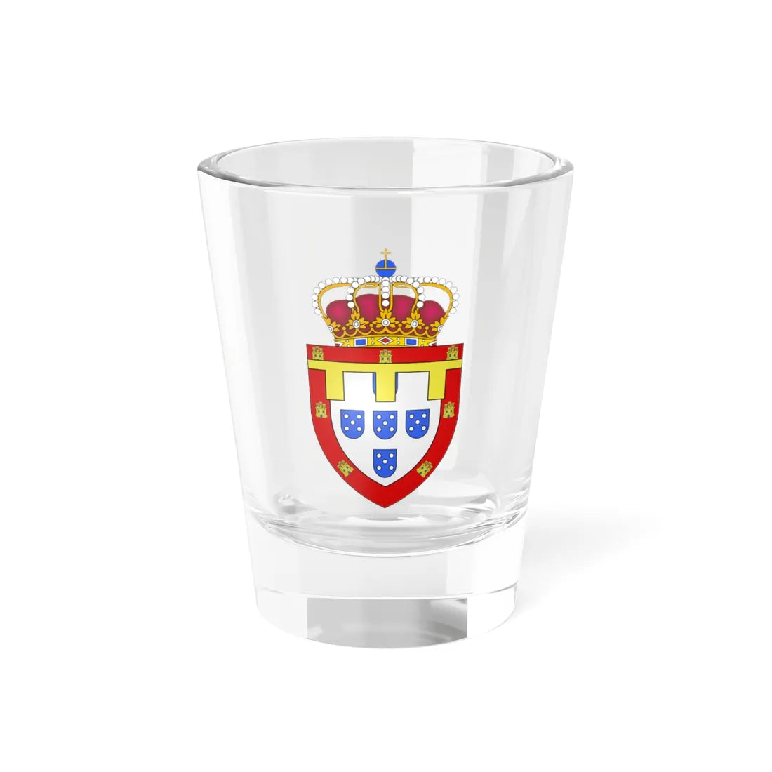 Blason Princes héritiers de Portugal Couronne (Portugal) (Coat of Arms) Shot Glass 1.5oz 1.5oz - Go Mug Yourself