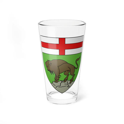 Blason province ca Manitoba NormeFr (Canada) (Coat of Arms) Pint Glass 16oz 16oz - Go Mug Yourself