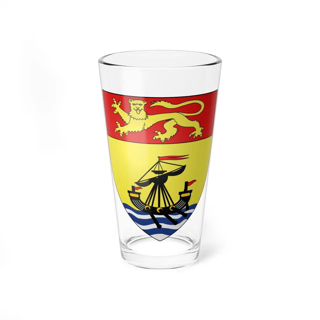 Blason province ca Nouveau-Brunwick Var.1905 (Canada) (Coat of Arms) Pint Glass 16oz 16oz - Go Mug Yourself