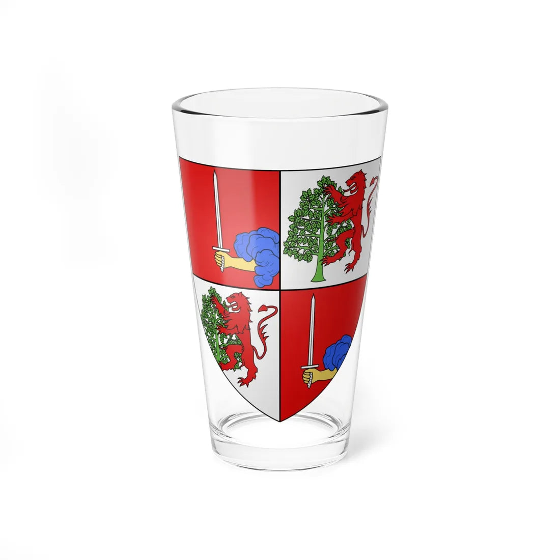 Blason Riordan (Ireland) (Coat of Arms) Pint Glass 16oz 16oz - Go Mug Yourself