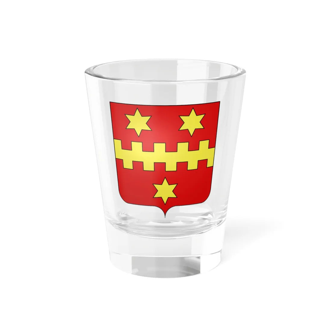 Blason village be Oostvleteren (Belgium) (Coat of Arms) Shot Glass 1.5oz 1.5oz - Go Mug Yourself