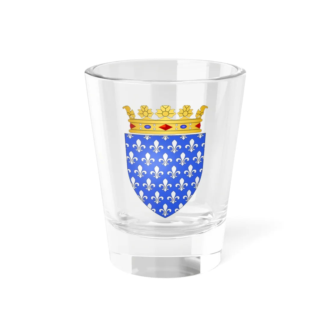 Blason ville be Aiseau-Presles avec couronne (Belgium) (Coat of Arms) Shot Glass 1.5oz 1.5oz - Go Mug Yourself