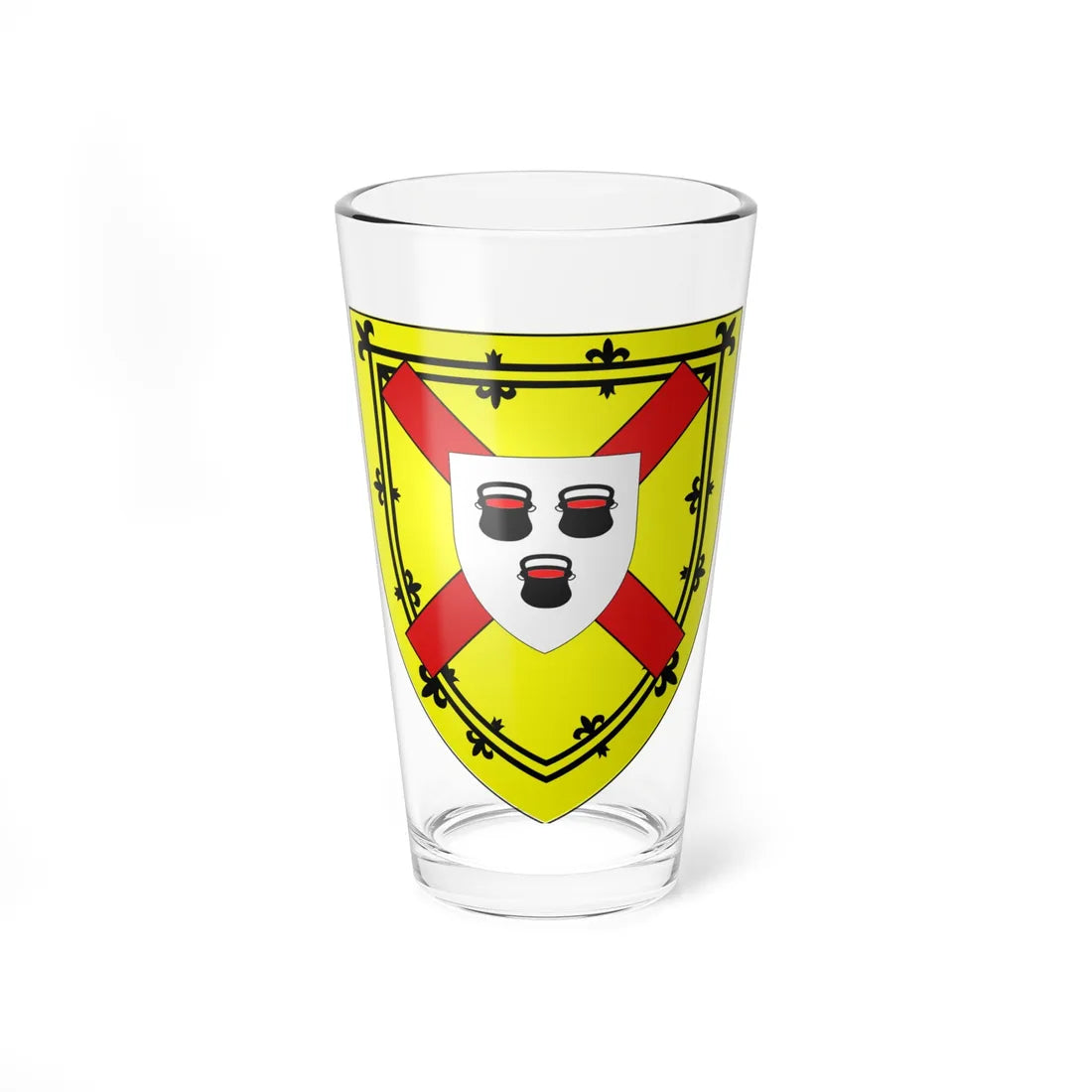 Blason ville be Boussu-en-Fagnes (Belgium) (Coat of Arms) Pint Glass 16oz 16oz - Go Mug Yourself
