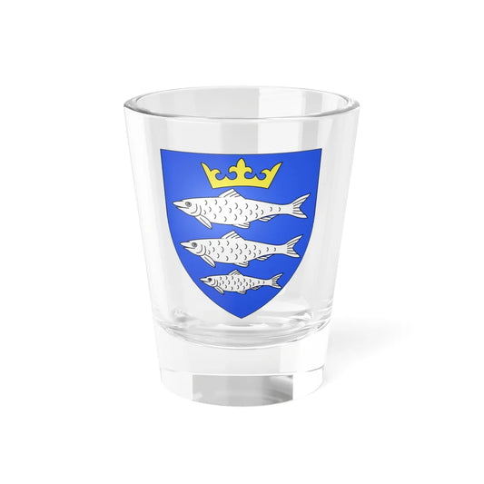 Blason ville be Chiny Luxembourg (Belgium) (Coat of Arms) Shot Glass 1.5oz 1.5oz - Go Mug Yourself