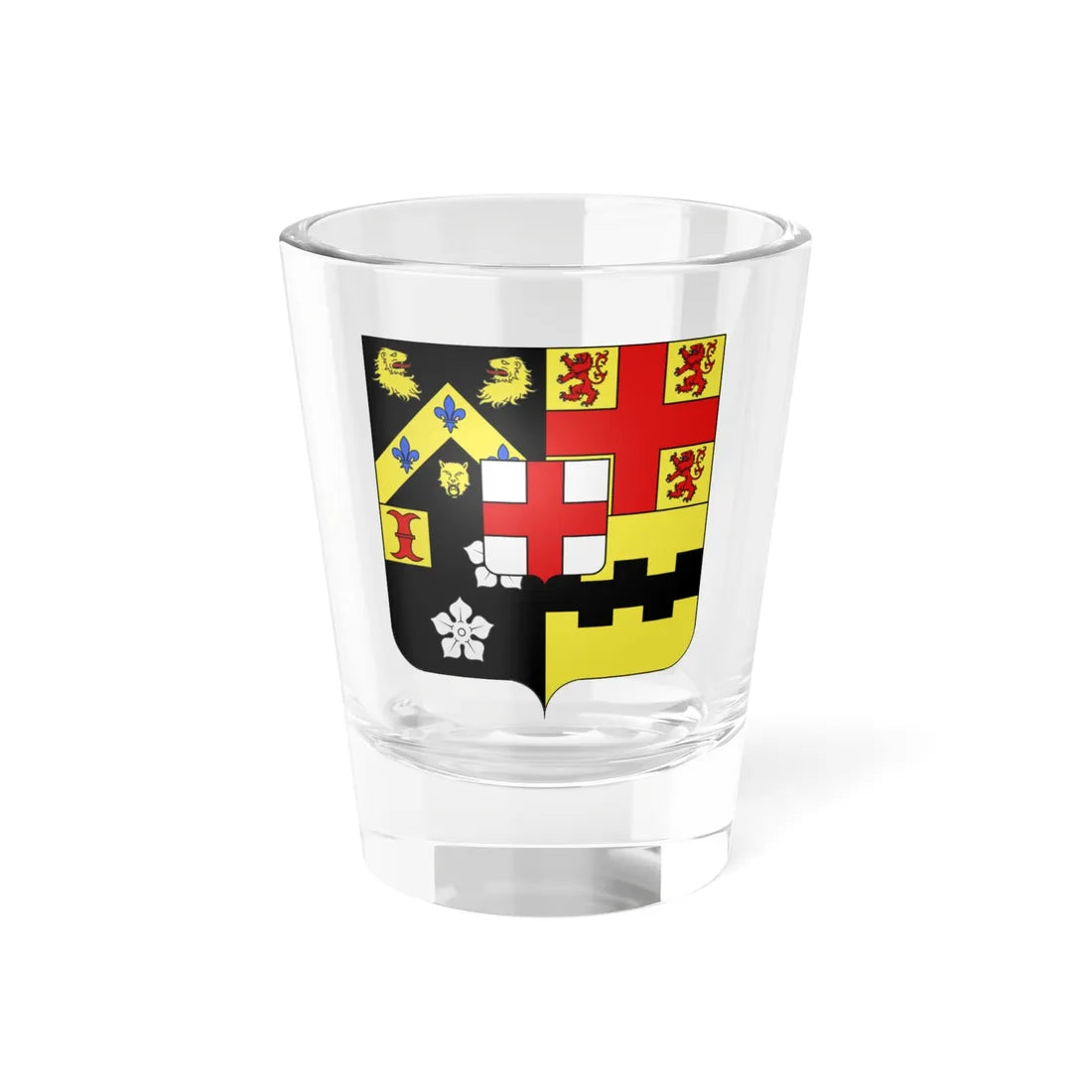 Blason ville be Estaimpuis (Belgium) (Coat of Arms) Shot Glass 1.5oz 1.5oz - Go Mug Yourself